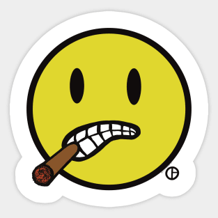 Bud The Cigar Chomping Smiley Face Sticker